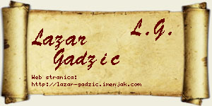 Lazar Gadžić vizit kartica